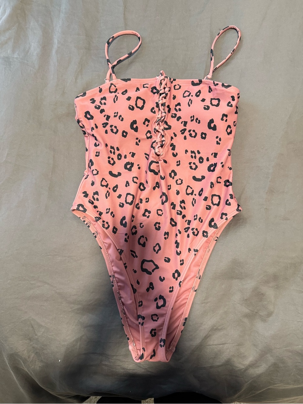 Forever 21 Pink and Black Leopard-Print One-Piece Swimsuit
